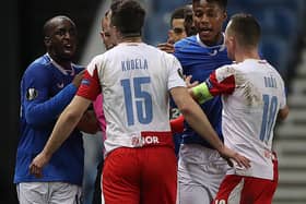 Glen Kamara accused Ondrej Kudela of making a racist comment during Rangers vs Slavia Prague (Getty Images)