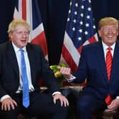 Boris Johnson's career was boosted by appearances on BBC comedy quiz show Have I Got News for You, while Donald Trump's role in the US version of The Apprentice was key to his 2016 election victory (Picture: Saul Loeb/Getty Images)
