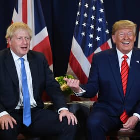Boris Johnson's career was boosted by appearances on BBC comedy quiz show Have I Got News for You, while Donald Trump's role in the US version of The Apprentice was key to his 2016 election victory (Picture: Saul Loeb/Getty Images)