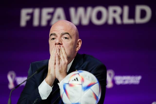FIFA President Gianni Infantino during a press conference ahead of the World Cup.