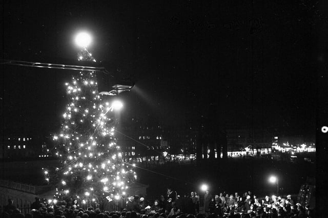 A view of the Mound Christmas tree, in Edinburgh, in 1962.