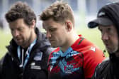 George Turner, centre, during a Glasgow Warriors training session at Scotstoun Stadium.  (Photo by Ross MacDonald / SNS Group)