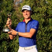 Justin Thomas celebrates with the trophy after winning the Players' Championship at TPC Sawgrass in Ponte Vedra Beach, Florida. Picture: Sam Greenwood/Getty Images.