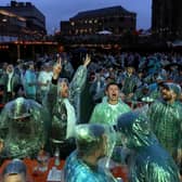 Fans watch the England v Scotland UEFA Euro 2020 match at Vinegar Yard, London. Picture: PA