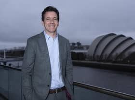 Chief executive Simon Pitts, photographed at STV HQ Pacific Quay, cheers 2022 as 'another year of growth' for the London-listed group. Picture: STV/Kirsty Anderson.