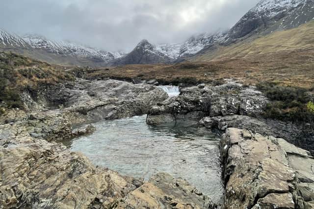 Out of the office at Glen Brittle's Fairy Pools on Skye