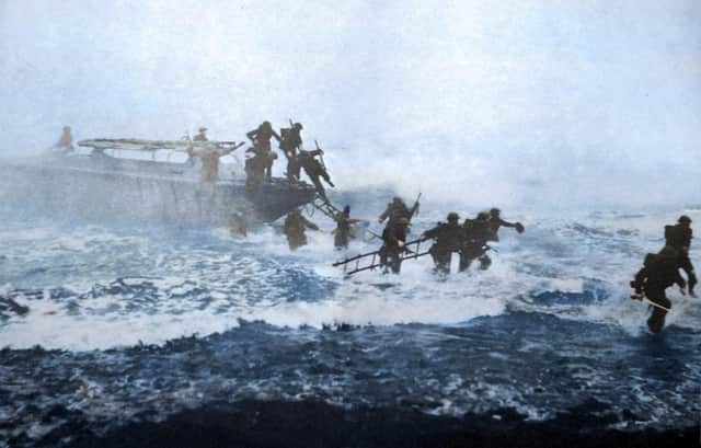 Amphibious assault training at Loch Fyne, Inverarary, where preparations for D-Day brought 250,000 servicemen to the Argyll town. PIC: Cassowary Colorizations/CC