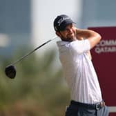 Scott Jamieson tees off on the fifth hole during the final round of the Commercial Bank Qatar Masters at Doha Golf Club. PIctue: Ross Kinnaird/Getty Images.
