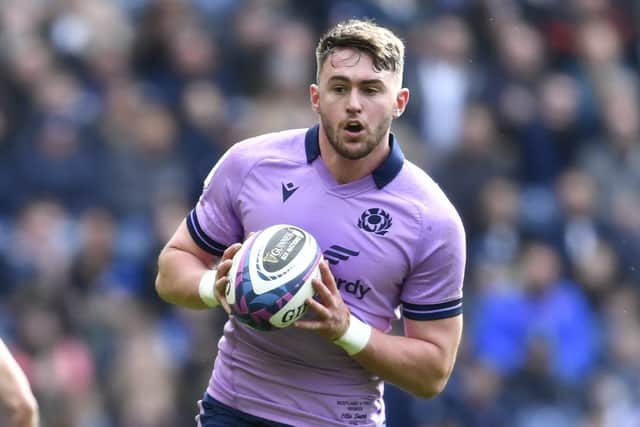 Scotland's Ollie Smith during a Guinness Six Nations match between Scotland and Italy at BT Murrayfield, on March 18, 2023, in Edinburgh, Scotland.  (Photo by Ross MacDonald / SNS Group)