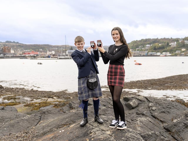 Youngsters compete for the James C McPhee Memorial Medal, with Oban’s own Cara Joe NicAonghais,15, from Oban High School being awarded the girls trophy and Robbie Donald MacIllEathain, 13, from Castlebay Community in School in Barra winning the boys trophy and the Alexander Hamilton Trophy for the highest mark in Gaelic.