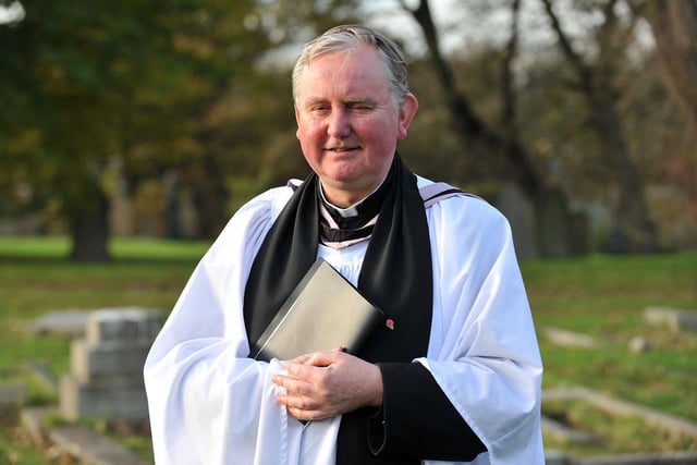 Father Mark Mahimmey, the Vicar at St Hildas Church, led the service of remembrance.