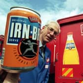 Robin Barr with a can of Irn Bru in 1993.