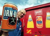Robin Barr with a can of Irn Bru in 1993.