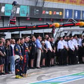 Formula 1 holds a minutes silence in mourning of Queen Elizabeth II prior to practice ahead of the F1 Grand Prix of Italy at Autodromo Nazionale Monza.