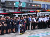 Formula 1 holds a minutes silence in mourning of Queen Elizabeth II prior to practice ahead of the F1 Grand Prix of Italy at Autodromo Nazionale Monza.