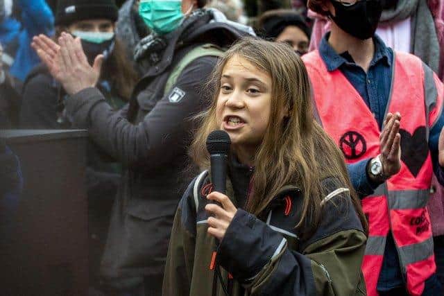 Turning the air Light Blue in Govan: Greta Thunberg