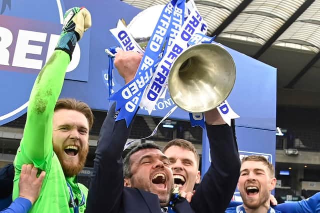 Lifting the League Cup three months ago was history-making for St Johnstone manager Callum Davidson and his players, the club having never won it. If they are hoisting the Scottish Cup today, the cup double will take their efforts this campaign int another stratosphere. (Photo by Rob Casey / SNS Group)