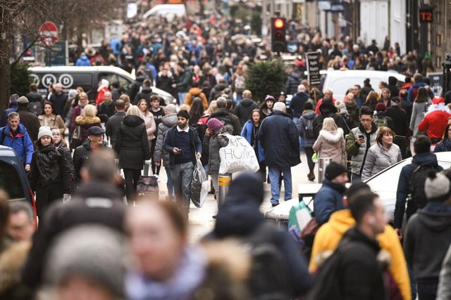 Shoppers load the streets looking for Christmas gifts on Buchanan Street in 2018.