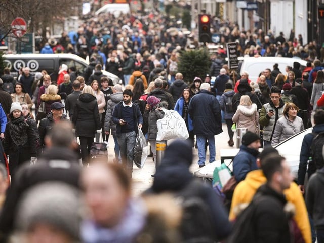Shoppers load the streets looking for Christmas gifts on Buchanan Street in 2018.