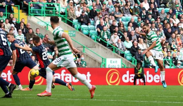 Cameron Carter-Vickers opens the scoring for Celtic against Ross County with a shot which was deflected beyond Ross Laidlaw. (Photo by Alan Harvey / SNS Group)