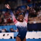 Simone Biles won bronze in the balance beam final after returning to competitive action. Picture: Jeff Pachoud/AFP/Getty