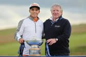 Martin Gilbert, pictured with Rickie Fowler after the American's win in the 2015 Aberdeen Standard Investments Scottish Open at Gullane, is set to take over as Scottish Golf's new chair this weekend. Picture: Mike Ehrmann/Getty Images.