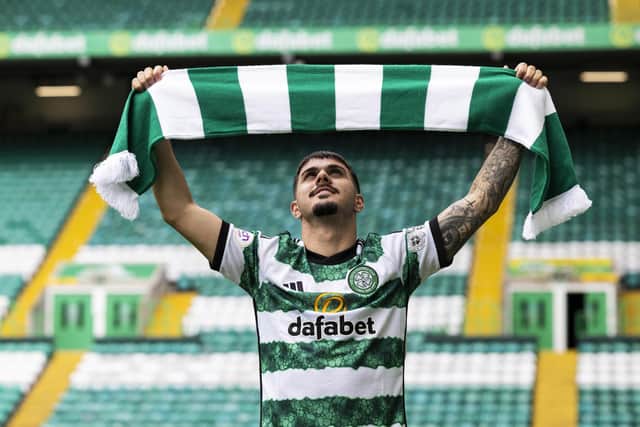 Marco Tilio is pictured at Celtic Park after signing a five-year deal with the club.  (Photo by Craig Foy / SNS Group)