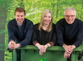 Members of the Topolytics team: Ben Emson, chief technology officer; Jane Stewart, director; Michael Groves, chief executive. Picture: Chris Watt Photography