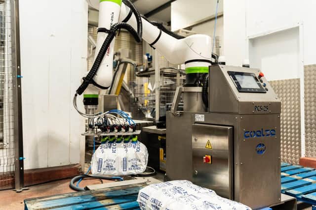 Mackie's new ice machine is capable of filling 30 bags of ice per minute