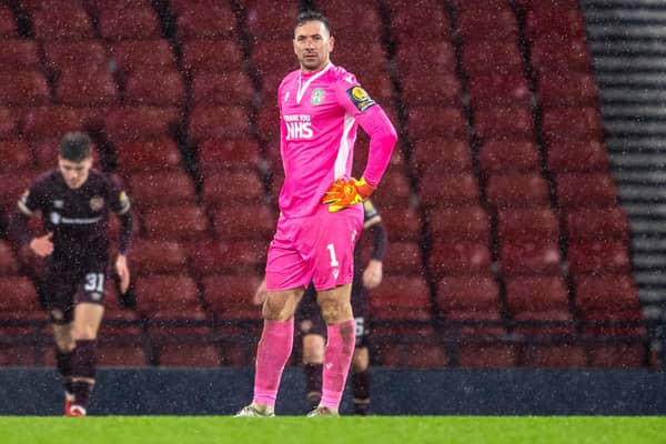 Hibs goalkeeper Ofir Marciano says manager Jack Ross was right to question the players after the loss in Aberdeen on Friday. (Photo by Ross Parker / SNS Group)