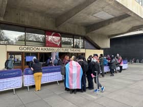 The film, Adult Human Female, was due to be shown at Edinburgh University’s Gordon Aikman lecture theatre on Wednesday evening but protesters blocked the entrance hours before the screening time