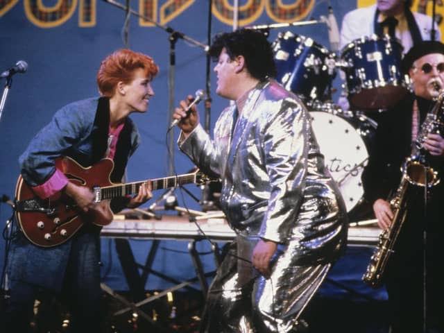 Robbie Coltrane and Emma Thompson in the classic series Tutti Frutti (Pic: BBC)
