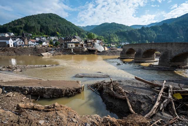 Destroyed houses, roads and a bridge after catastrophic flash floods hit Rech and other parts of Germany and Belgium (Picture: Thomas Lohnes/Getty Images)