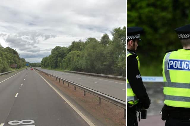 A man has been struck by a vehicle on the M8.