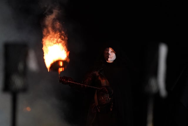 Performers during the Samhuinn Fire Festival in Holyrood Park, Edinburgh. Photo. Andrew Milligan/PA Wire