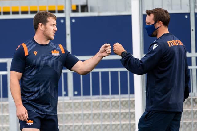 Mark Bennett, left, with new Edinburgh head coach Mike Blair. Picture: Paul Devlin/SNS