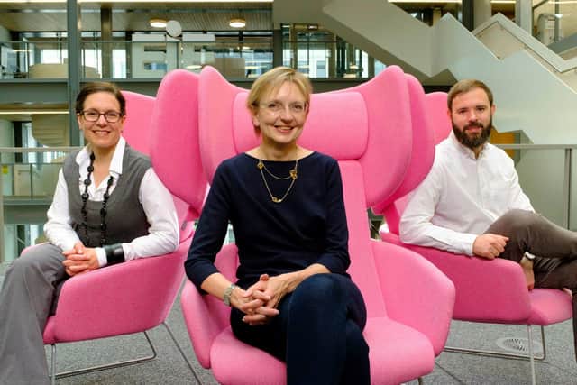 From left: Genevieve Patenaude, CEO of Earth Blox; Niki McKenzie, joint MD of Archangels; and Sam Fleming, co-founder of Earth Blox. Picture: contributed.