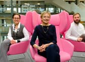 From left: Genevieve Patenaude, CEO of Earth Blox; Niki McKenzie, joint MD of Archangels; and Sam Fleming, co-founder of Earth Blox. Picture: contributed.