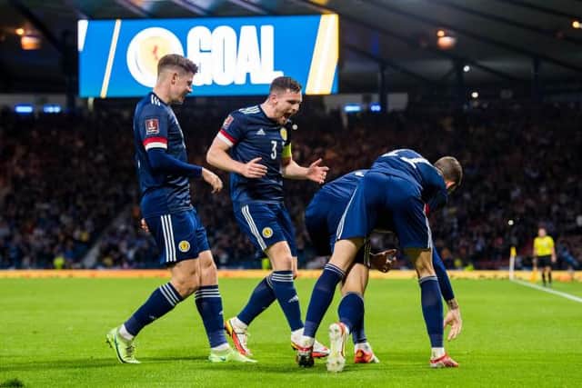 Scotland will hope to celebrate a win over Denmark tonight (Photo by Ross Parker / SNS Group)