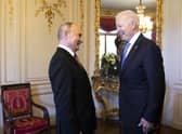 Joe Biden met Vladimir Putin in June 2021 in Geneva (Picture: Peter Klaunzer/pool/Keystone via Getty Images)