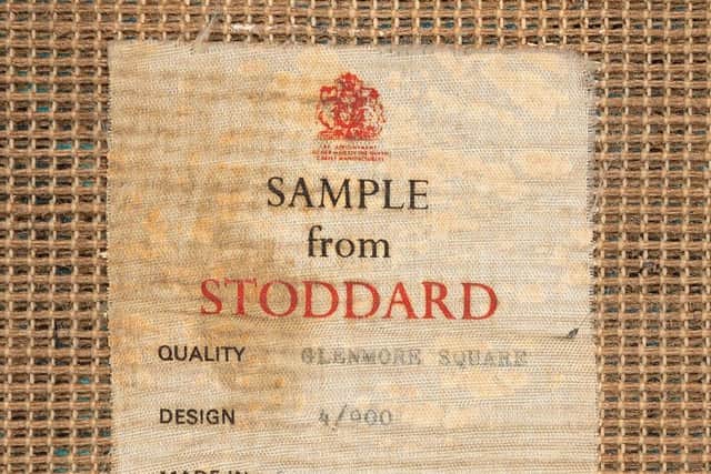 A sample from Stoddard & Co, the the Renfrewshire carpet factory which inspired John Byrne's play The Slab Boys. Picture: Iona Sheph
