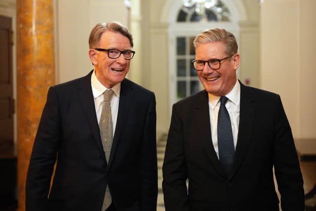 Ex-Hartlepool MP Lord Peter Mandelson, left, with Prime Minister Sir Keir Starmer before Lord Mandelson was sacked as US ambassador.