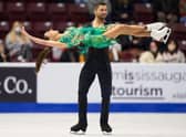 Lilah Fear and Lewis Gibson compete in the rhythm dance of the ISU Grand Prix Skate Canada International figure skating event in Ontario, in October.