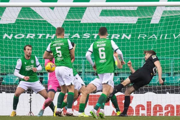Guthrie scores to make it 2-0 but the goal shouldn't have stood says expert Gallagher (Photo by Ross MacDonald / SNS Group)