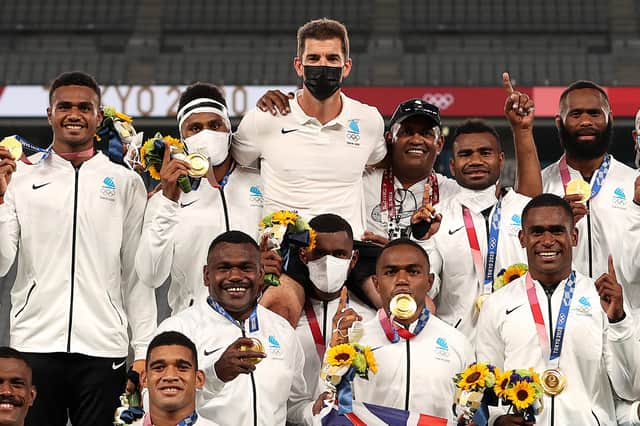 Gareth Baber guided Fiji to Olympic glory in Tokyo where they defeat New Zealand in the final of the men's rugby sevens. Picture: Dan Mullan/Getty Images