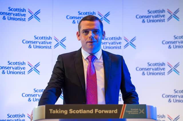 Douglas Ross MP gives his closing keynote speech at the Scottish Conservative and Unionist Party Conference 2020 (Picture: Colin Fisher/SWNS)