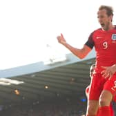 England's Harry Kane will be looking to shoot the Three Lions to Qatar 2022. Photo credit: SNS Group Craig Williamson.