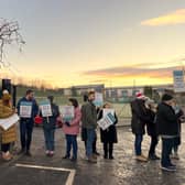 Teachers from the Scottish Secondary Teachers' Association union (SSTA) on the picket line at Smithycroft Secondary School in Glasgow, as schools across Scotland are hit by teachers' strikes with members of two trade unions taking action on Wednesday and Thursday. Picture date: Wednesday December 7, 2022.