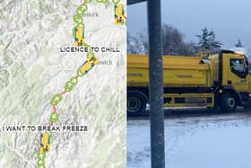 The music-themed gritters across the south of Scotland following the snow fall.