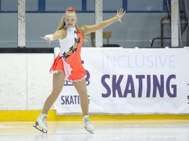 Harriet Evie Rooms performs at the first ever Inclusive Skating (IS) Scottish and International Championships in 2012.